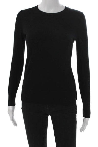 Theory Womens Black Wool Pullover Sweater Crew Neck Long Sleeve Size PP