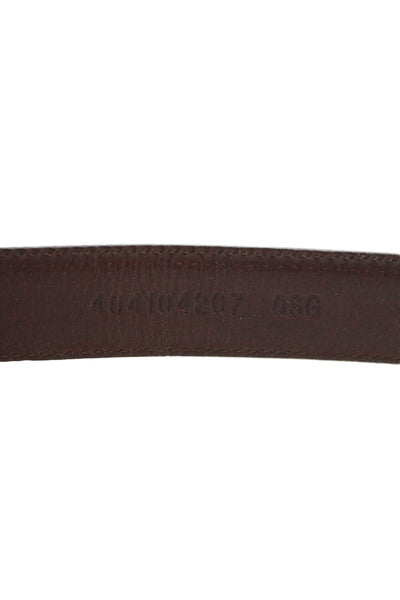 Ralph Lauren Womens Leather Silver Tone Buckle Classic Belt Brown Size 40