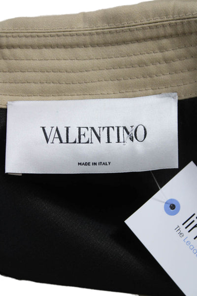 Valentino Womens Beige Trench Coat Buckle Long Sleeve Size 42