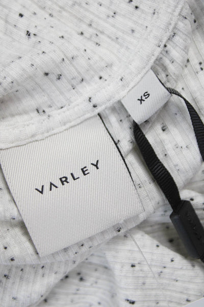 Varley Women Basic Mock Neck Tank Spotted Modal Sleeveless White Size XS