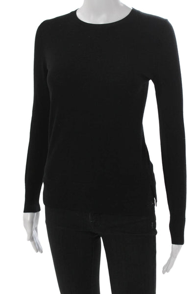 Theory Womens Black Wool Pullover Sweater Crew Neck Long Sleeve Size PP