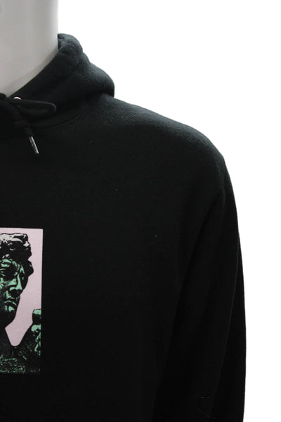 Obey Mens Pullover Hoodie Black Cotton Graphic Art Long Sleeve Size S