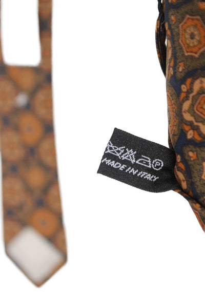 Nickerson Mens Abstract Print Classic Tie Orange