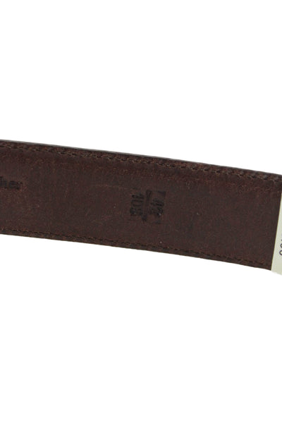 Ralph Lauren Womens Leather Silver Tone Buckle Classic Belt Brown Size 40