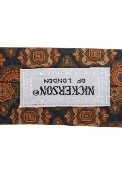 Nickerson Mens Abstract Print Classic Tie Orange