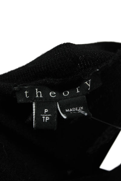 Theory Womens Black Wool Pullover Sweater Crew Neck Long Sleeve Size PP