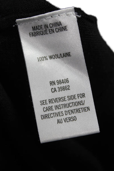 Theory Womens Black Wool Pullover Sweater Crew Neck Long Sleeve Size PP