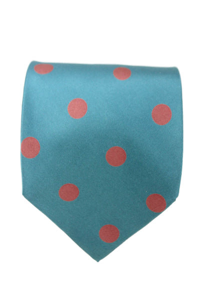 Marco Azzali Mens Silk Polka Dot Print Classic Tie Blue