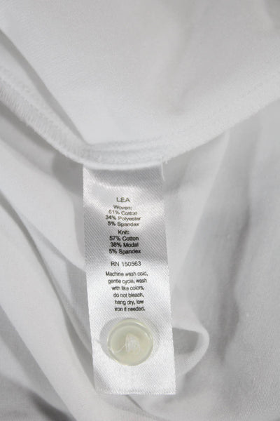 Hinson Wu Women Tunic Collared Sleeveless Cotton White Size S