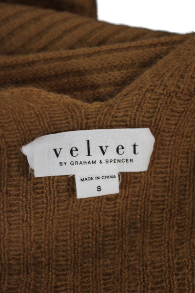 Velvet by Graham & Spencer Womens Cashmere Cardigan Brown Size S