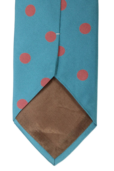Marco Azzali Mens Silk Polka Dot Print Classic Tie Blue