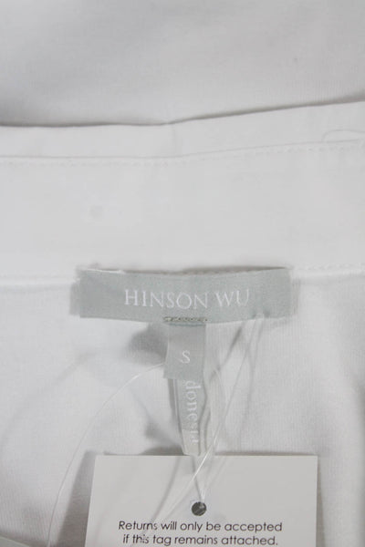 Hinson Wu Women Tunic Collared Sleeveless Cotton White Size S