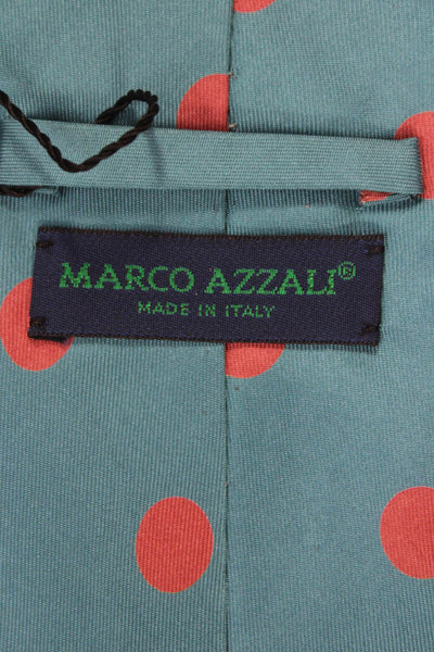 Marco Azzali Mens Silk Polka Dot Print Classic Tie Blue