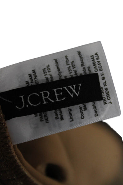 J Crew Womens Gold Striped Polyamide Bikini Size M