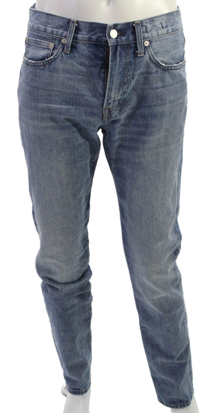 J Crew Mens Straight Jeans Blue Cotton Solid Size 30