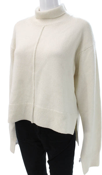 Femme Society Women Ivory Wool Turtleneck Pullover Sweater Long Sleeve Size M