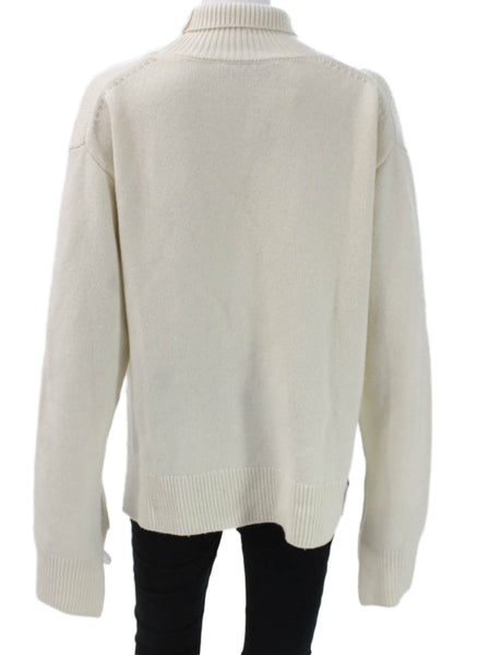 Femme Society Women Ivory Wool Turtleneck Pullover Sweater Long Sleeve Size M