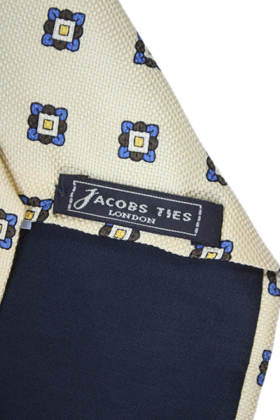 Jacobs Ties Men Geometric Print Classic Tie Yellow