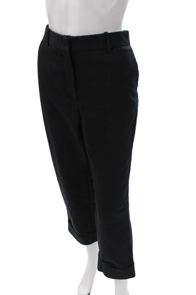 Zara Women Cropped Black Polyester Pants Size L