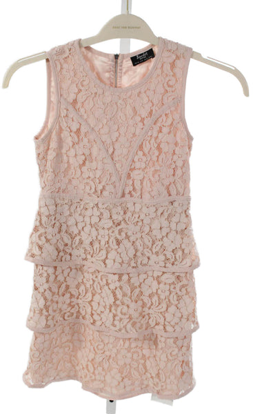 Bardot Junior Childrens Girls Lace Tiered A Line Dress Pink Size 10