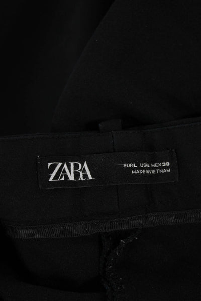 Zara Women Cropped Black Polyester Pants Size L