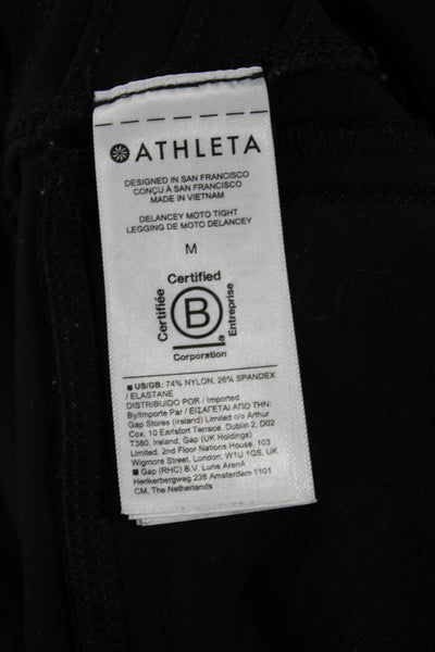 Athleta Womens Ankle Leggings Black Nylon Size M