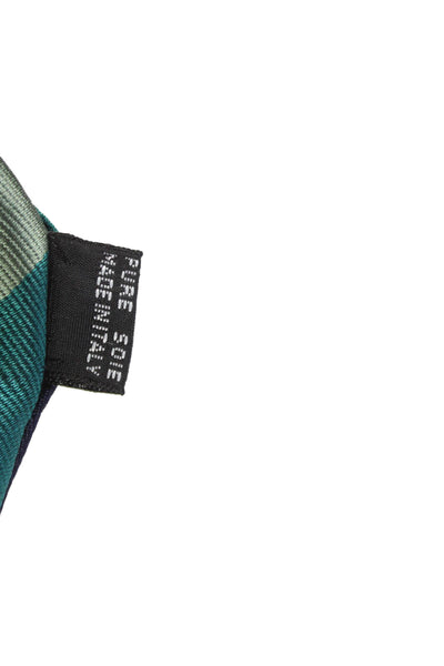 Marco Azzali Mens Striped Print Classic Tie Green Navy