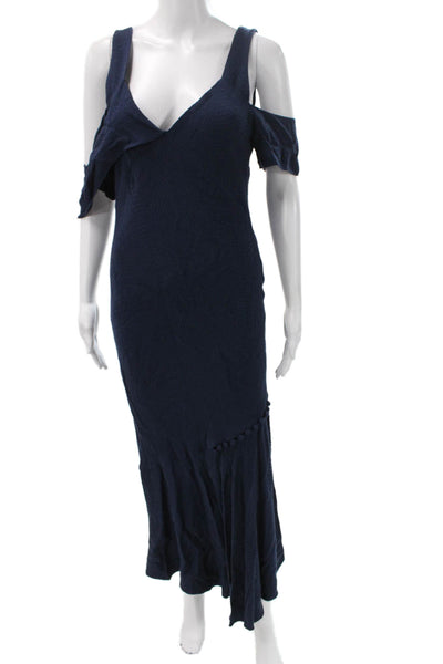 Prabal Gurung Womens Mermaid Dress Blue V-Neck Sleeveless Long Zip Size S