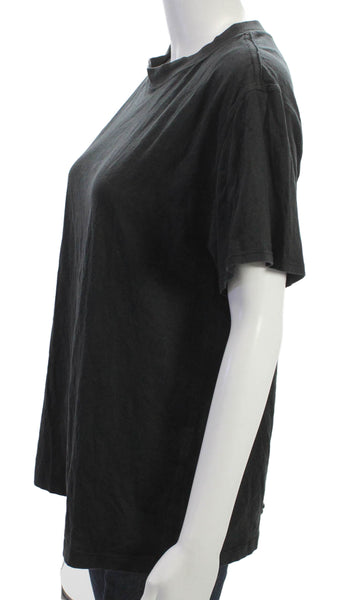Lululemon Women Black Cotton Blend Basic T-Shirt Short Sleeve Crew Neck Size M