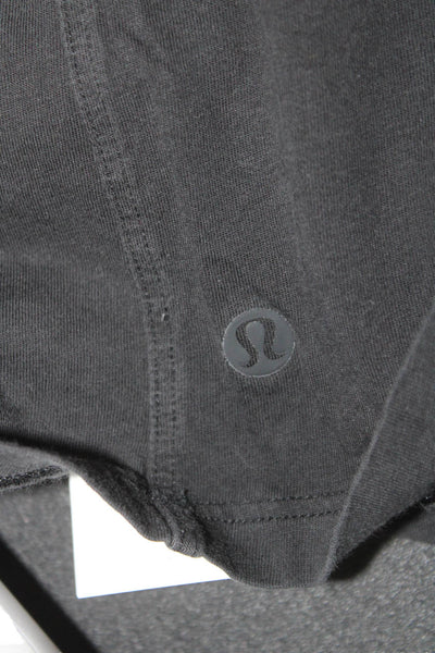 Lululemon Women Black Cotton Blend Basic T-Shirt Short Sleeve Crew Neck Size M