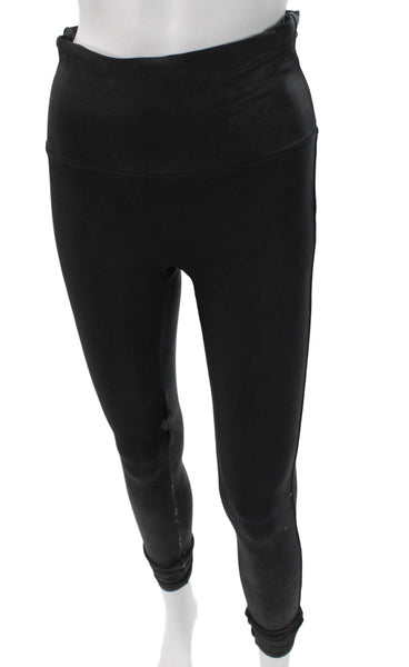 Spanx Women Black Nylon Blend Ankle Leggings Size L