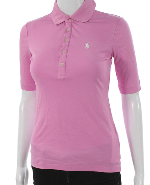 Polo Golf Ralph Lauren Women Pink Collared Cotton Short Sleeve Polo Size 2XS