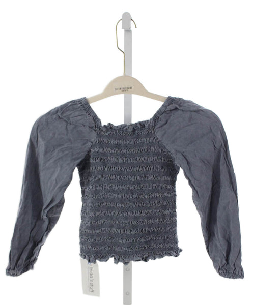 Bella Dahl Girl Childrens Girls Smocked Long Sleeves Blouse Blue Size 10