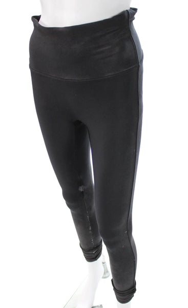 Spanx Women Black Nylon Blend Ankle Leggings Size L