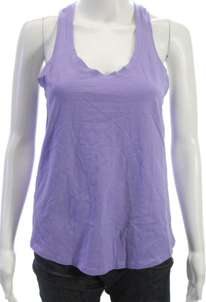 Lululemon Womens Basic Sleeveless Tank Purple Cotton Scoop Neck Size 4
