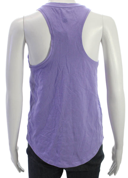 Lululemon Womens Basic Sleeveless Tank Purple Cotton Scoop Neck Size 4