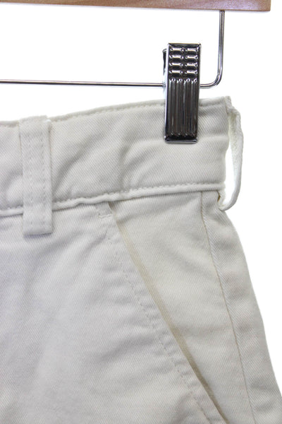 Everlane Women Cropped High Rise Organic Cotton White Pants Size 0