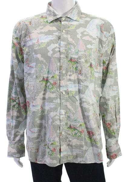 Hartford Mens Hawaiian Button Down Shirt Multi Colored Size Extra Extra Large