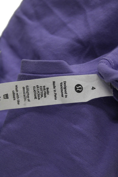 Lululemon Womens Basic Sleeveless Tank Purple Cotton Scoop Neck Size 4
