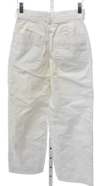 Everlane Women Cropped High Rise Organic Cotton White Pants Size 0