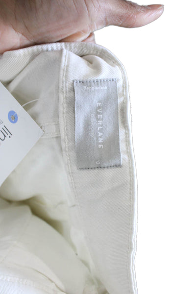 Everlane Women Cropped High Rise Organic Cotton White Pants Size 0