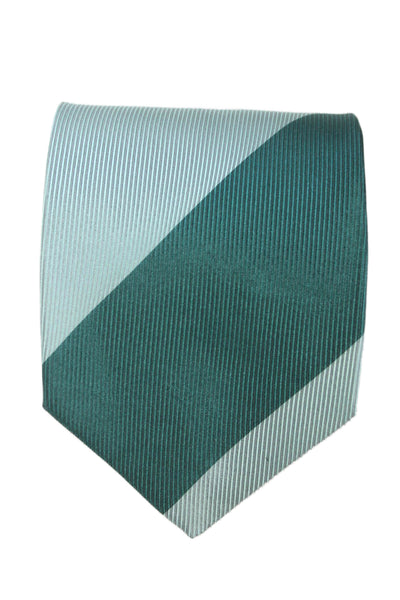 Marco Azzali Mens Striped Print Classic Tie Blue Green
