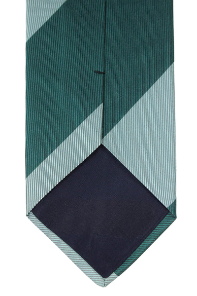 Marco Azzali Mens Striped Print Classic Tie Blue Green