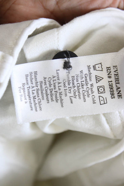 Everlane Women Cropped High Rise Organic Cotton White Pants Size 0