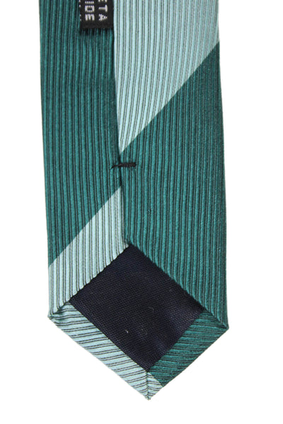 Marco Azzali Mens Striped Print Classic Tie Blue Green