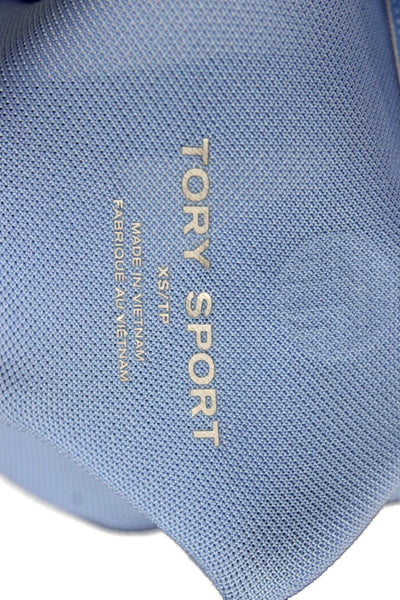 Tory Sport Women Sleeveless Collared Polo Top Blue Polyester Size XS