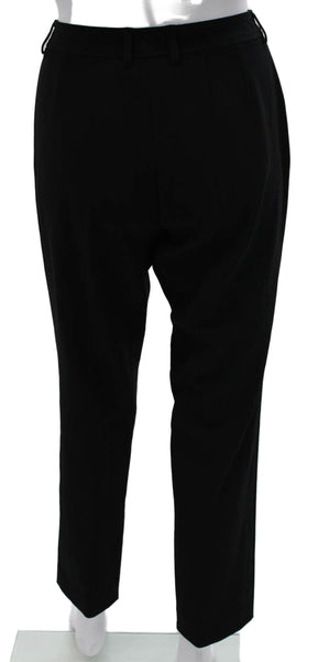 St. John Womens Ankle Pants Black Wool Zip Size 2
