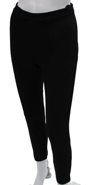 St. John Caviar Women Dress Pants Wool Blend Black Zip Size 4