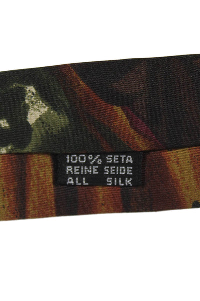 Marco Azzali Mens Floral Print Classic Tie Burgundy