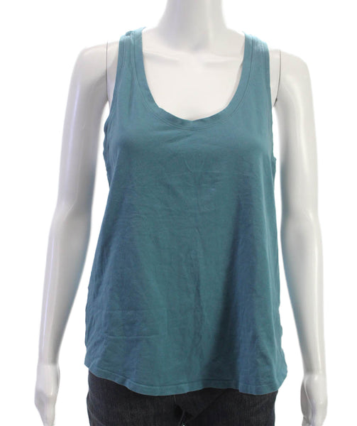 Lululemon Women Blue Scoop Neck Sleeveless Tank Solid Size S